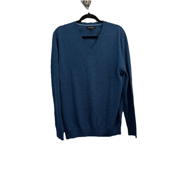 Banana Republic Extra Fine Merino Wool V Neck Dark Teal Men Large - Picture 1 of 9